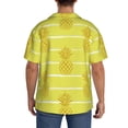 thumbnail image 5 of Naloa Gold Pineapple Men's Loose Fit Cuban Collar Short-Sleeve Shirt with Button-down and Chest Pocket for Everyday Wear Outings - 4X-Large, 5 of 7