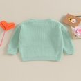 thumbnail image 3 of Baby Valentine Pullover Sweater Knitted Letter Embroidery Fall Winter Warm Tops, 3 of 6