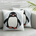 thumbnail image 3 of COMIO  Penguins Make Me Happy Reversible Throw Pillow Cover,Cute Cartoon Penguin Decor Decorations for Home Bedroom Living Room Girls Room,Gifts for Penguin Lovers Owners Girls Women, 3 of 5