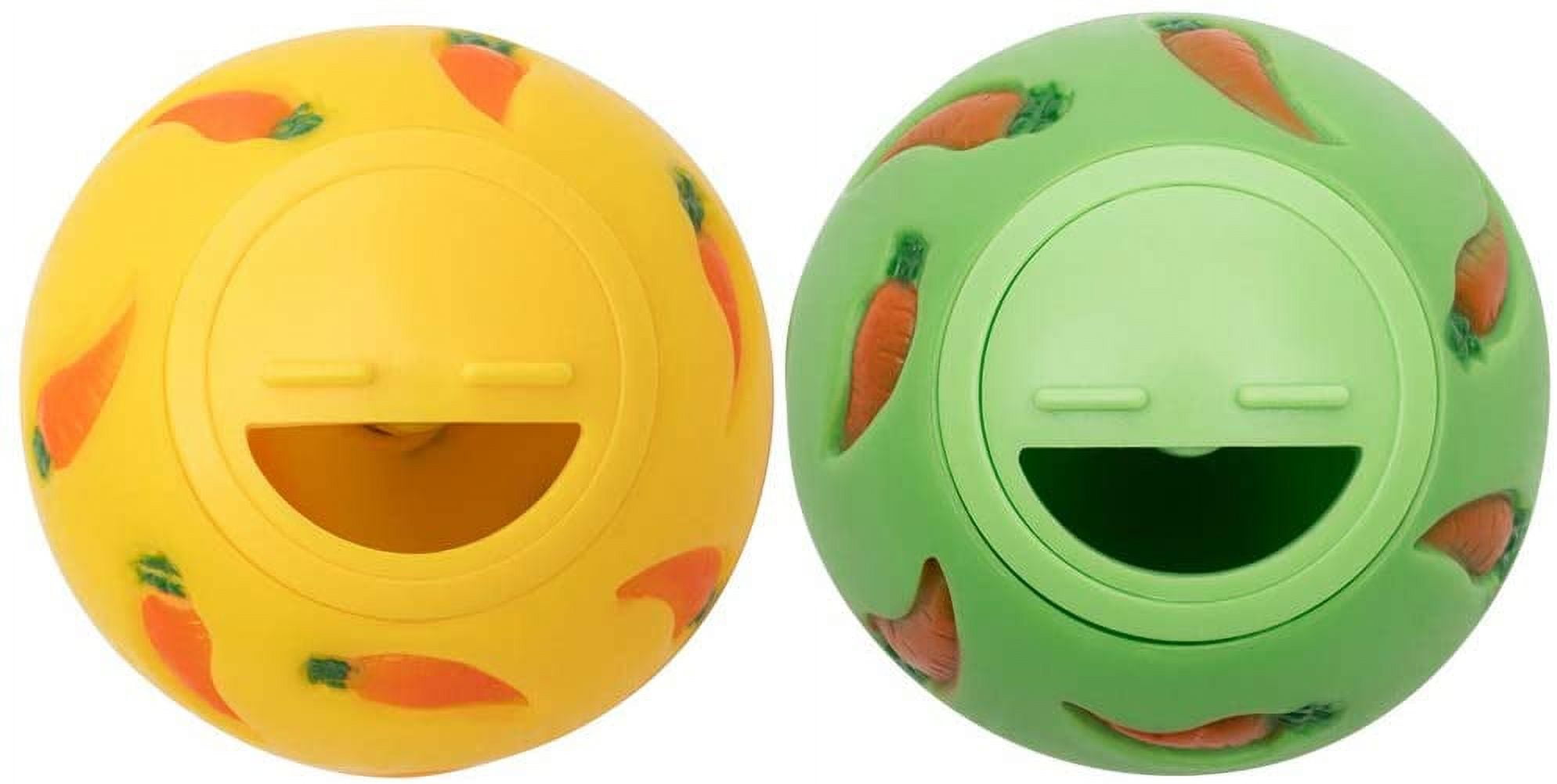 Treat Ball, Snack Ball for Small Animals (Small, Yellow & Green)