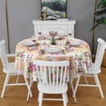 thumbnail image 2 of Pioneer Flower Floral Print Pattern Round Tablecloth 60"x60",Wrinkle Wipeable Table Cloth for Kitchen Dining Room Picnic Patio Party, 2 of 6
