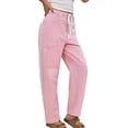 thumbnail image 5 of Womens Low Rise Baggy Barrel Horseshoe Jeans Patchwork Denim Pants with Pockets, 5 of 8