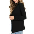 thumbnail image 2 of Doublju Womens Open Front Long Sleeve Tailored Draped Blazer Jacket With Plus Size, 2 of 5