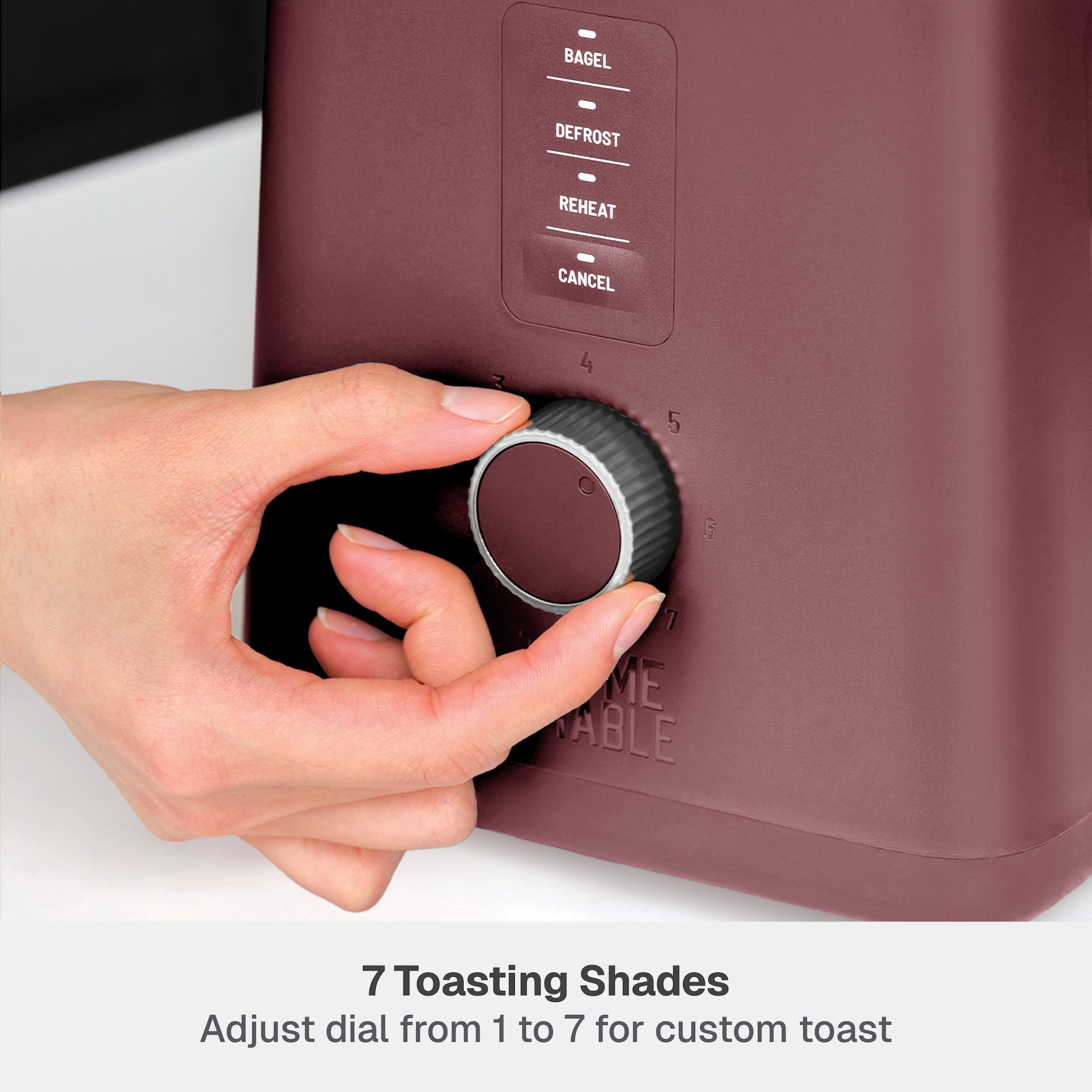 Thyme & Table 2-Slice Toaster, Extra-Wide Slots with Removable Crumb Tray, Cabernet Red