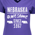 thumbnail image 4 of Inktastic Nebraska Awesome Since 1867 Women's V-Neck T-Shirt, 4 of 5