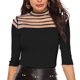 thumbnail image 2 of Blusa de Mujer Medias Mangas Slim Fit Prendas de Punto Top de Punto Camisa cómoda Informal para Viajes de Oficina Negro L, 2 of 6