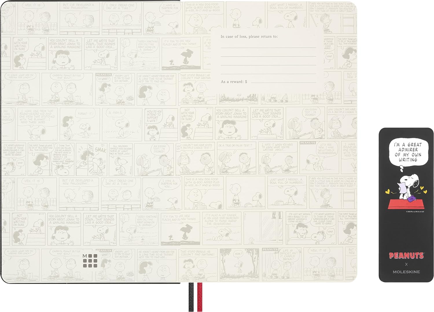 Moleskine Limited Edition Peanuts 'Snoopy' Notebook, Hard Cover, Large (5" x 8.25"), Ruled, Black, 176 pages