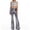Grey, variant on DuoJiaJ Women’s Metallic Pants Glitter Bell Bottoms Casual High Waist Wide Leg Flare Trousers Party Clubwear Blue L