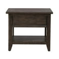 thumbnail image 6 of Pemberley Row Wood Saddle Brown End Table Rectangular Bottom Shelf, 6 of 9