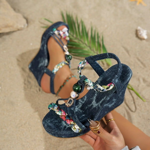 WILLBEST Sandalias De Verano Para Mujer Con Estampado De Leopardo Y Diamantes De Imitación, Informales, Con Punta Abierta, Planas, Suaves Y Transpirables