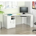 thumbnail image 5 of Inval Modern Corner Desk with 2 Drawers and Cabinet, Washed Oak, 5 of 7