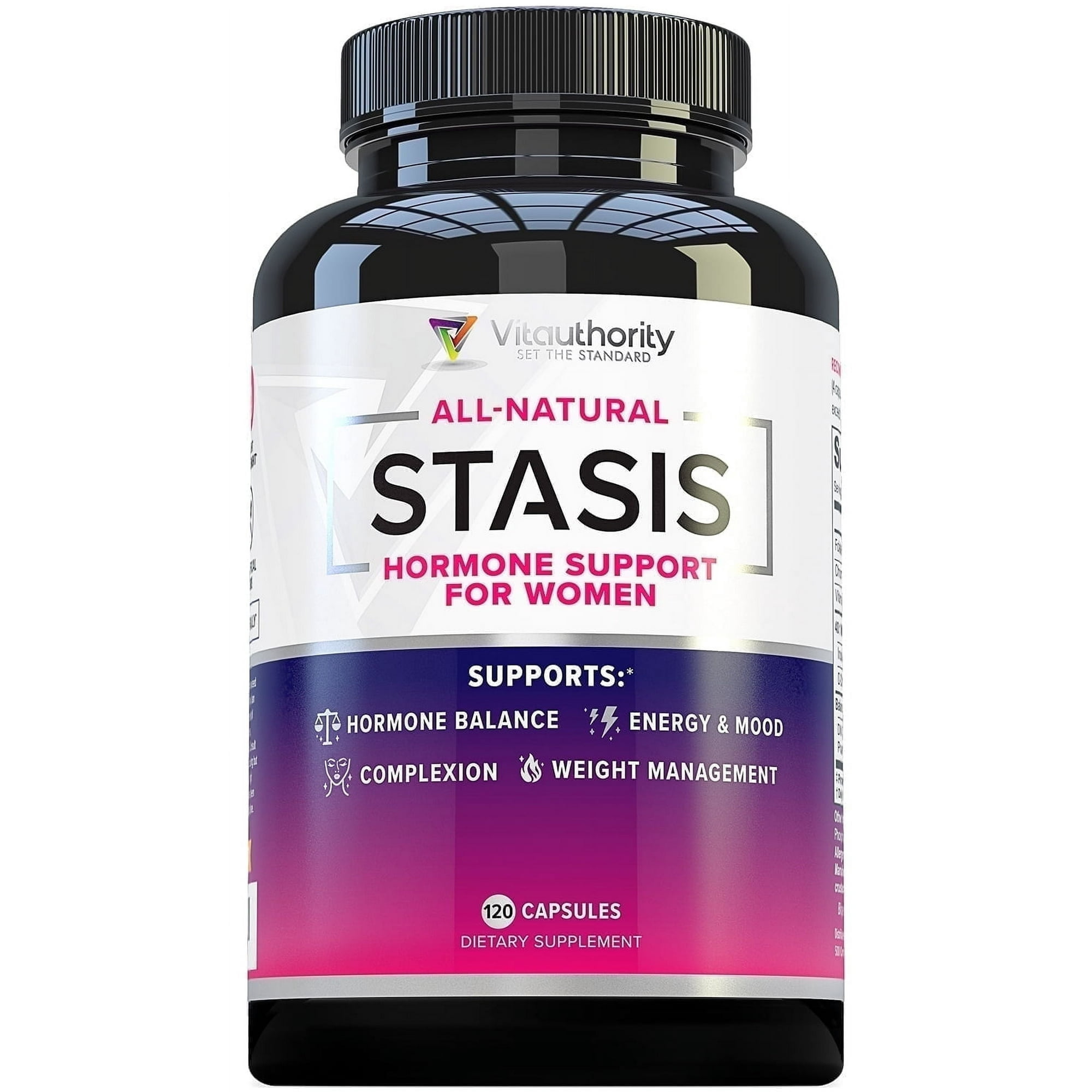 Vitauthority Stasis Myo and D-Chiro Inositol Supplement, Hormone Support for Women, 120 Capsules