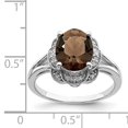 thumbnail image 2 of 925 Sterling Silver Rhodium Diamond and Smoky Quartz Ring, 2 of 2