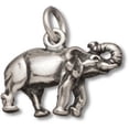 thumbnail image 1 of Sterling Silver 16" .8mm Box Chain 3D Walking Elephant Pendant Necklace, 1 of 2