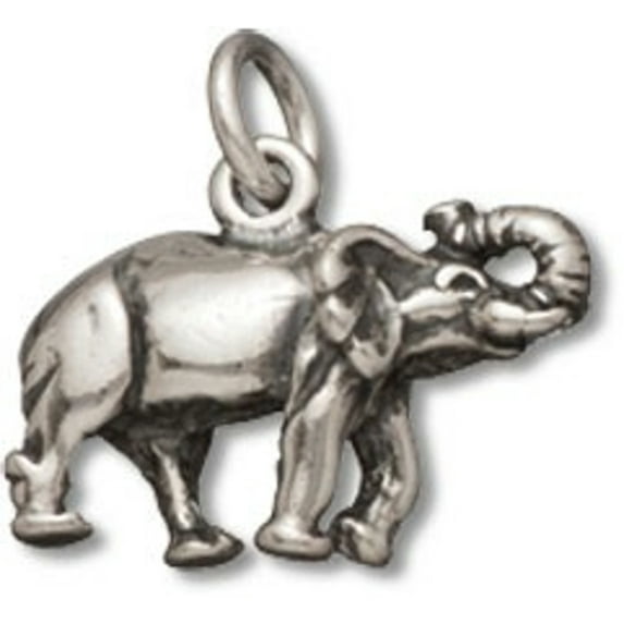 Sterling Silver 16" .8mm Box Chain 3D Walking Elephant Pendant Necklace