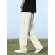 thumbnail image 3 of Pantalones coreanos de poliéster ligero y fino para hombre, cintura elástica, pantalones holgados semianchos, traje drapeado, pantalones casuales para hombre, VeranoBeige, 3 of 5