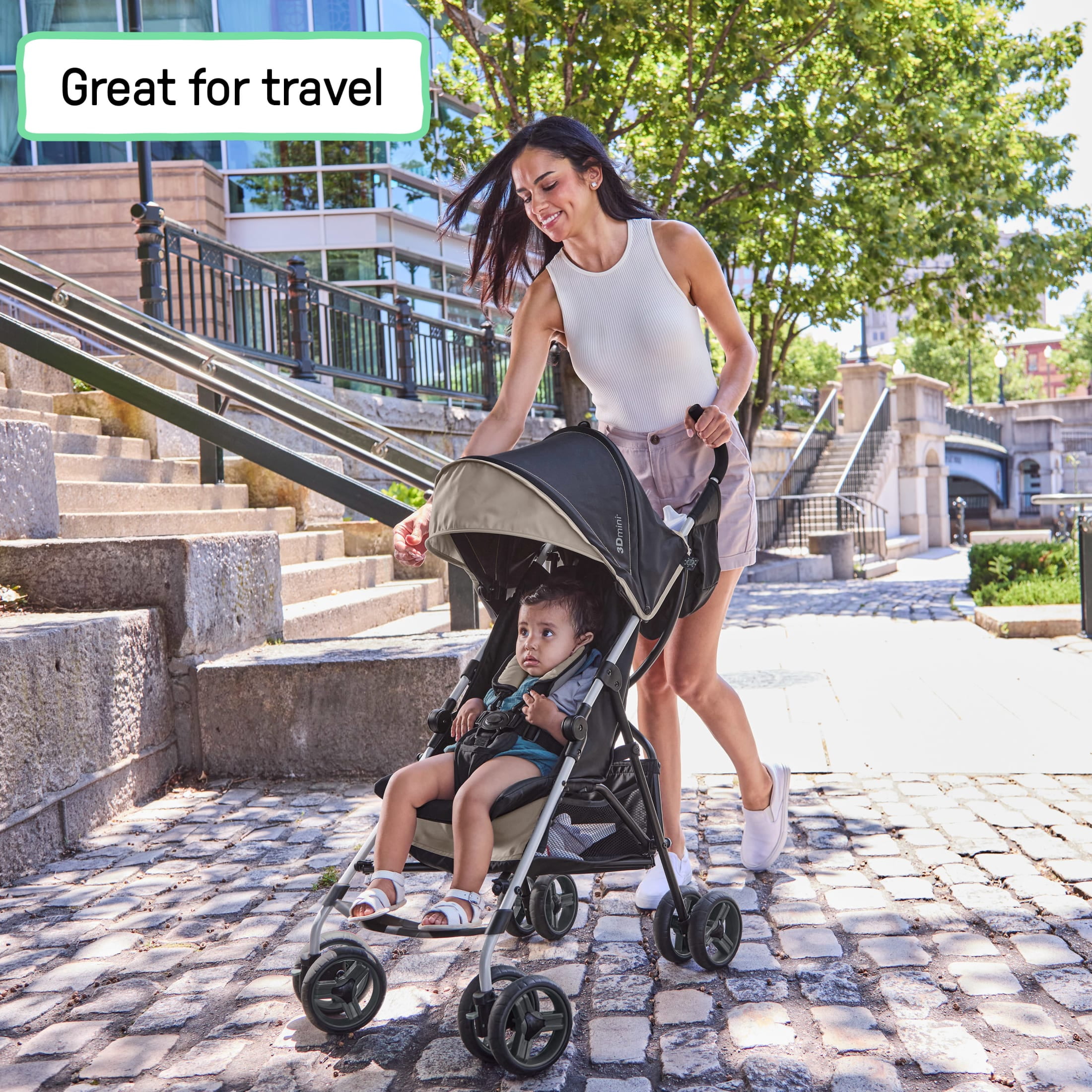 Ingenuity 3D Mini Convenience Stroller, Cashew Tan, Toddler