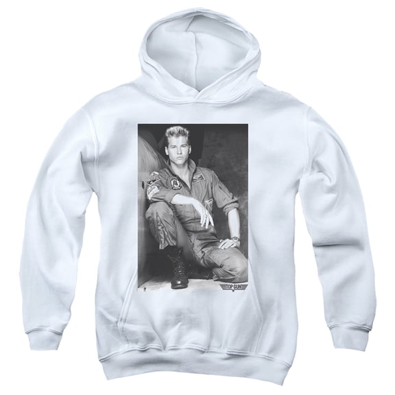Top Gun Fresh Ice Unisex Youth Pull-Over Hoodie for Boys and Girls, White, Medium