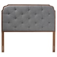 thumbnail image 2 of Baxton Studio Shanti Gray Fabric and Walnut Brown Wood King Size Headboard, 2 of 8
