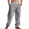 thumbnail image 2 of Akiihool Stretch Dress Pants Men Mens Drawstring Pants Elastic Waist Casual Jogger Pants Grey,XL, 2 of 6