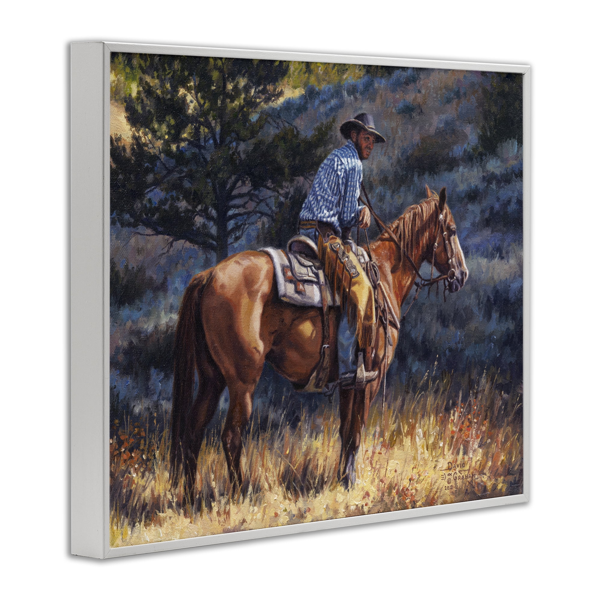Stupell Industries Early Start Cowboy Animals & Insects Painting White Framed Art Print Wall Art, 20 x 16