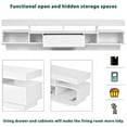 thumbnail image 4 of Stand with 4 Open Shelves, Modern High Gloss Entertainment Center for 75 Inch, Universal TV Storage Cabinet with 16 RGB LED Color Changing Lights, 4 of 7