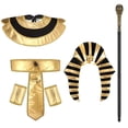 thumbnail image 3 of Accesorios de disfraz egipcio para hombre, disfraz de rey Tut de Halloween, recuerdos de fiesta, accesorios para fotos, disfraz de Faraón para eventos Con sombrero y bastón, 3 of 8