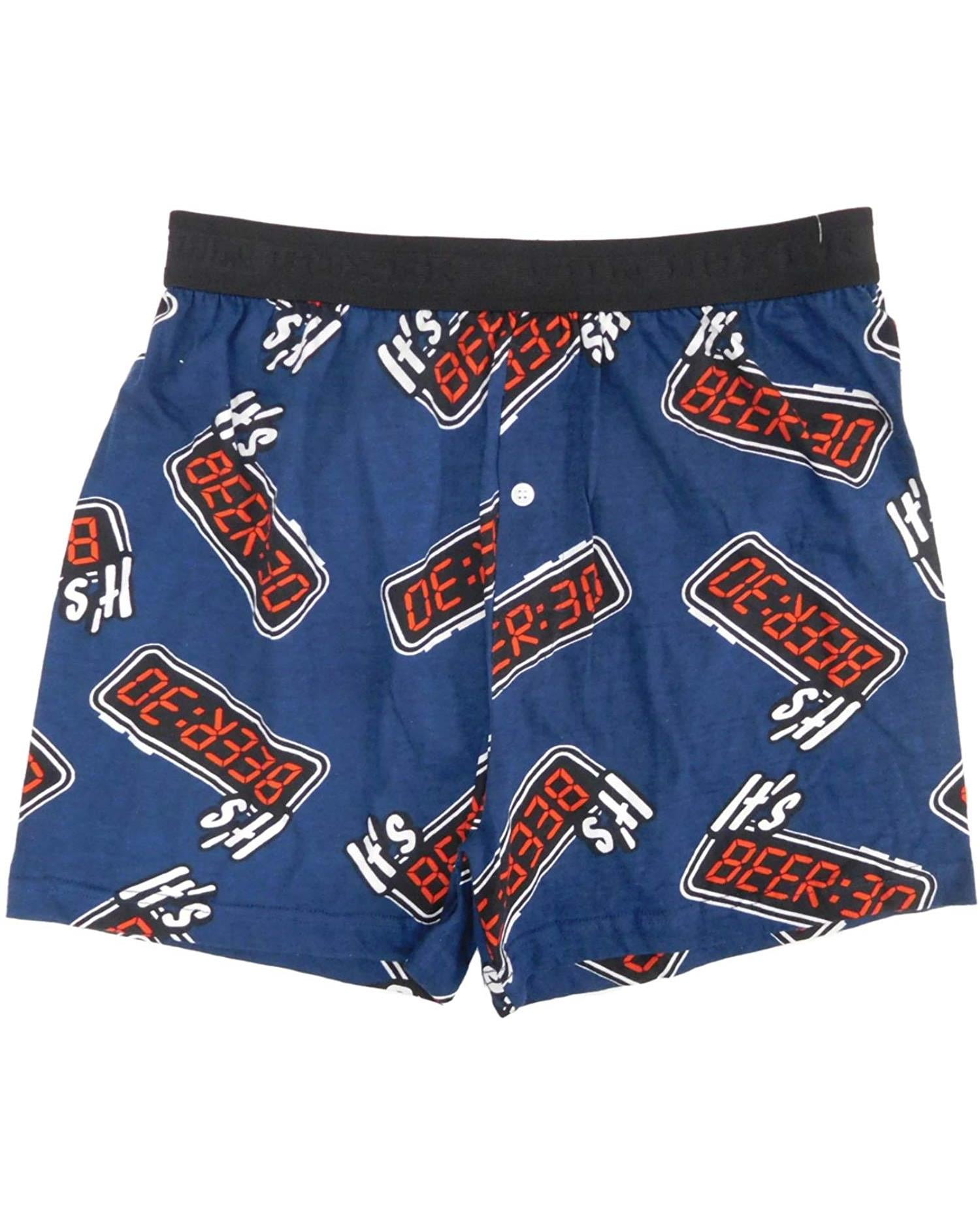 Fun Boxers Fun Boxers Mens Boxer Shorts Novelty Cotton Briefs Fun Bottoms, Beer 30, Size