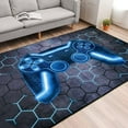 thumbnail image 3 of NTBED Game Console Area Rug for Bedroom Sofa Playroom Gaming Geometric Bedside Rugs Gamer Decorative Floor Mat Carpet (5x8 Feet, Blue), 3 of 5