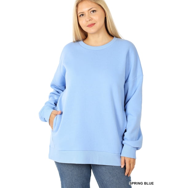 Zenana Full Size Crinkle Washed Round Neck Folded Short Sleeve Tee Plus Size main image 1
