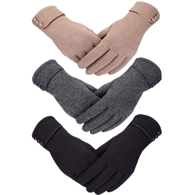 Guantes Patelai de invierno para enviar mensajes de texto con pantalla táctil para mujer, 3 pares