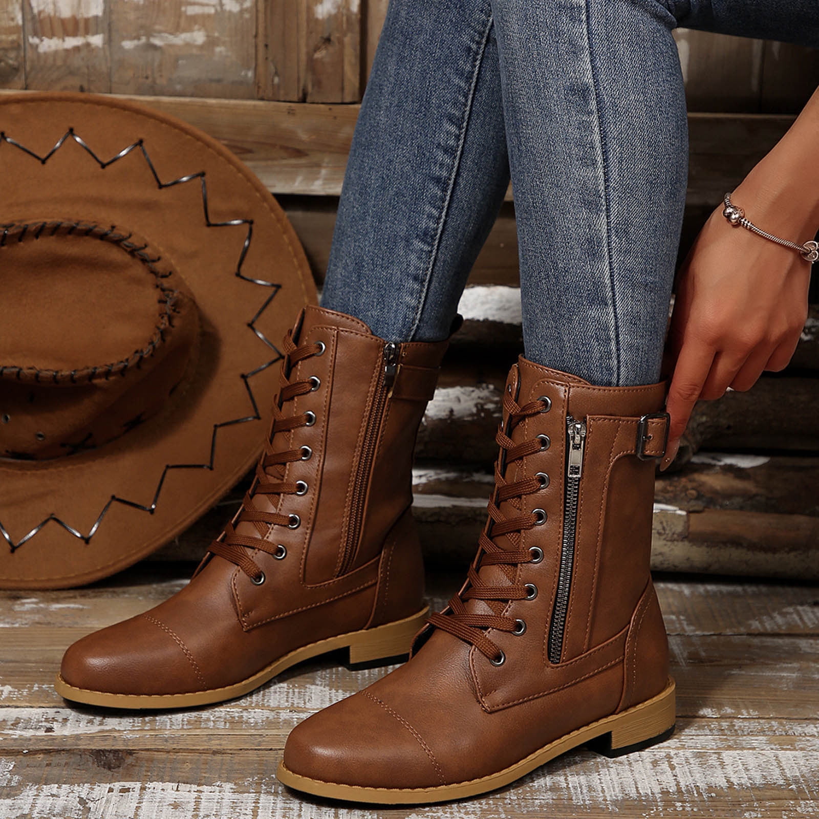 靴 Mid Cut Leather Boots f36bac78-f2ef-4ade-a3e1-