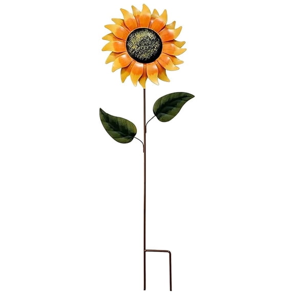 Metal Garden Stakes - 32''H Large Outdoor Flower Garden Decor, Rustic Yard Art for Lawn & Patio - Durable Metal Stakes for Backyard, Landscape, Pathway Decoration