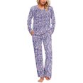 thumbnail image 2 of Rbaofujie Robe for Women Ladies' Gradient Printed Casual Top Pants Pajama Set Fall Pajamas, 2 of 6