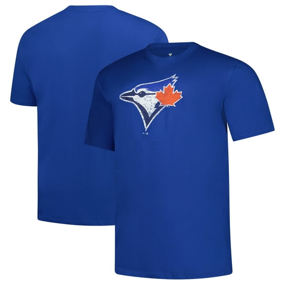 Men's-Profile Royal Toronto Blue Jays Big & Tall Distressed Logo T-Shirt