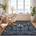 thumbnail image 3 of Design&I 6'x9' Ultra Soft Area Rug, Motif Distressed Botanical Vine Frame Round Vintage Patriotic Playful Expressive None Fluffy Washable Non Shedding for Guest Room Bedroom Living Room, 3 of 7