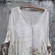 thumbnail image 4 of ICHUANYI Clearance Women Fashion Plus Size Vintage Holiday Floral 3/4 Sleeve Vintage Dresses(White, XL) ICHUANYI WER2023081206130, 4 of 5