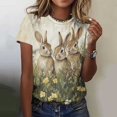 thumbnail image 4 of Xuety Womens Plus Size Easter Tops Bunny Graphic Tee Summer Casual Short Sleeve Tops Happy Easter Tshirt Peeps Tops, 4 of 4