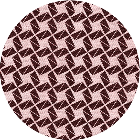 Ahgly Company Indoor Round Patterned Flamingo Pink Area Rugs, 4' Round