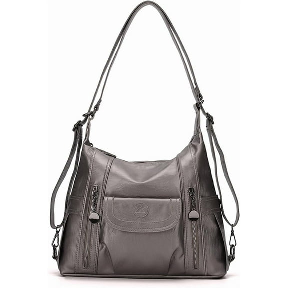 MMYGU Women Handbag Soft PU Leather Shoulder Bag Ladies Backpack Daypack Fashion Elegant Top-handle Large Capacity Tote Bag