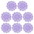 thumbnail image 1 of Posavasos de tela, 8 piezas de 4" - Doilies de ganchillo de algodón tejido, tapete de taza de bordado de encaje con patrón floral para decoración de fiestas de boda (Púrpura claro), 1 of 5
