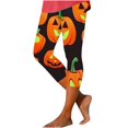 thumbnail image 3 of Danhjin Women's Halloween Leggings Capris High Waist Print Yoga Pants Casual Fashion Slim Stretchy Workout Running Gym Trousers, 3 of 8
