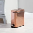 thumbnail image 3 of mDesign Metal Toilet Bowl Brush and Holder + Wastebasket - Set of 2, Rose Gold, 3 of 8