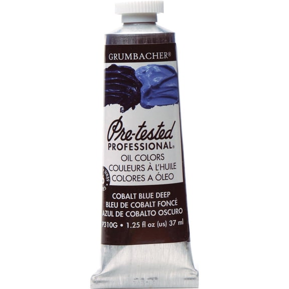 Grumbacher Pre-Tested Oil Paint, Cobalt Blue Deep, 37ml/1.25 oz. Tube