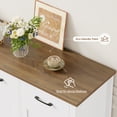 thumbnail image 5 of Hiphuta 47"W Buffet Cabinet with Adjustable Shelf, Modern Farmhouse Coffee Bar with 3 Drawers and Sturdy Base for Small Space and Living Room, White, 5 of 9