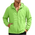 thumbnail image 3 of BiZtdJrK Men's UPF 50+ Sun Protection Hoodie with Pockets Long Sleeve UV Quick Dry Lightweight Hiking Tops Summer Fishing Shirts Green L, 3 of 10