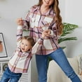 thumbnail image 7 of Women's Button Down Plaid Shirt Jacket Long Sleeve Classic Fit Lapel Baggy Casual Tops Shackets with Pockets, 7 of 7