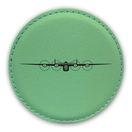 

B-24 Liberator Coaster Laser Engraved Leatherette - Round Coasters - Many Colors - Single / Coasters Sets - b24 heavy bomber model 32