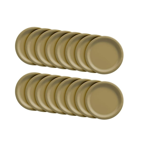 Amscan Go Brightly Solid Dessert Paper Plates, 6-3/4", Gold, Pack Of 16 Plates