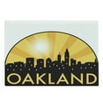 thumbnail image 1 of Oakland Cutting Board, Buildings and a Sunburst Effect on the Background, Decorative Tempered Glass Cutting and Serving Board, in 3 Sizes, by Ambesonne, 1 of 2